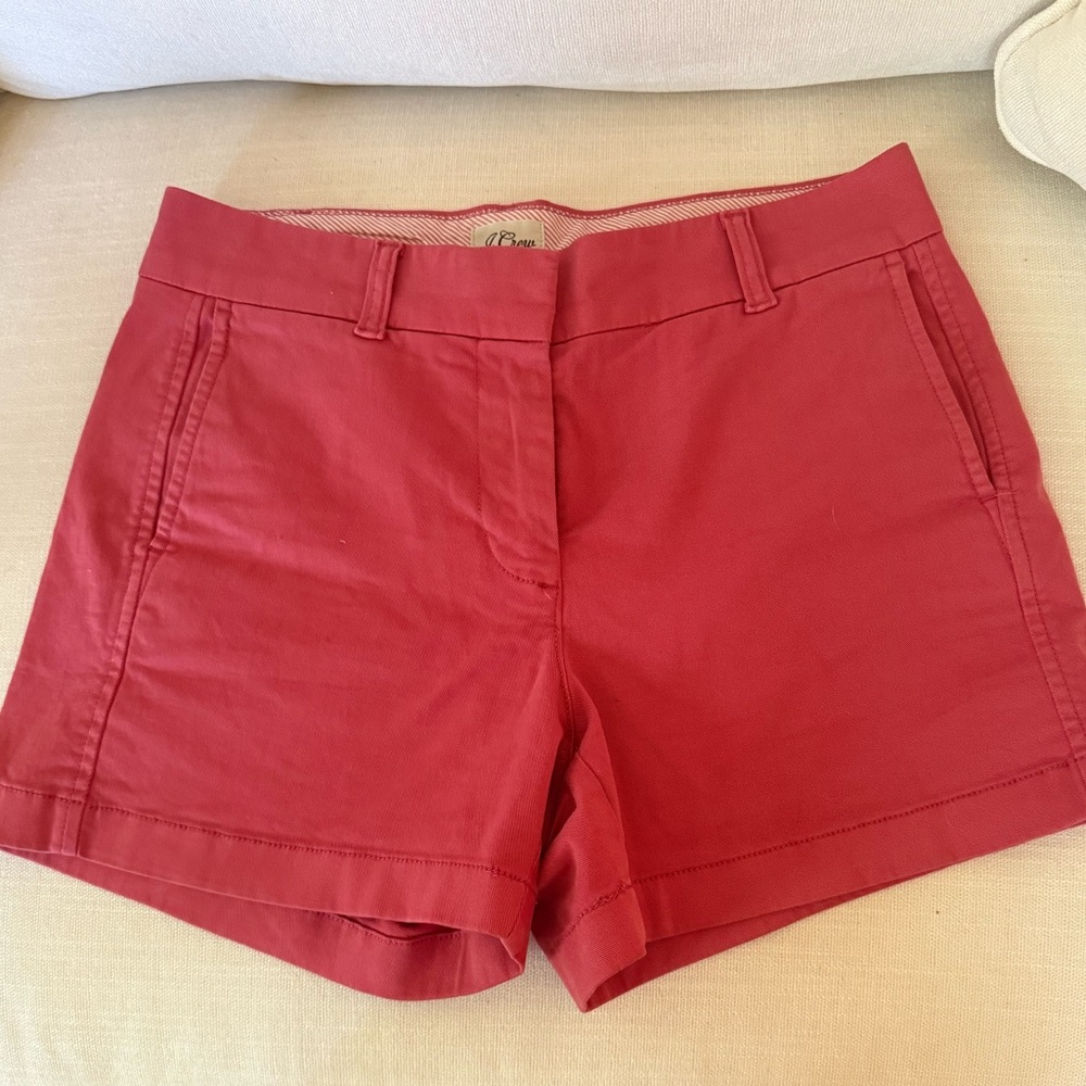 J CREW poplin shorts, size 2, Nantucket Red